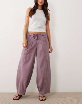ASOS DESIGN ASOS DESIGN volume laundered utility pants in washed lilac-Purple