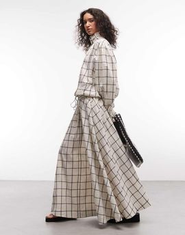 ASOS DESIGN ASOS DESIGN volume maxi skirt in plaid - part of a set-Multi