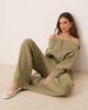 ASOS DESIGN ASOS DESIGN waffle knit paperbag waist sweatpants in khaki green - part of a set-pink - 2