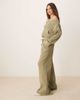 ASOS DESIGN ASOS DESIGN waffle knit paperbag waist sweatpants in khaki green - part of a set-pink - 3