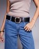 ASOS DESIGN ASOS DESIGN waist and belt with molten gold buckle in black - 1