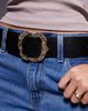 ASOS DESIGN ASOS DESIGN waist and belt with molten gold buckle in black - 2