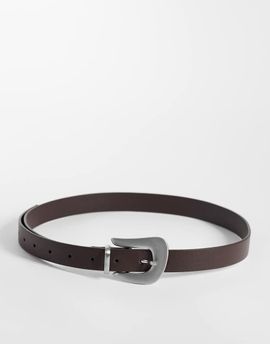 ASOS DESIGN ASOS DESIGN waist and hip belt with abstract buckle in chocolate-Brown