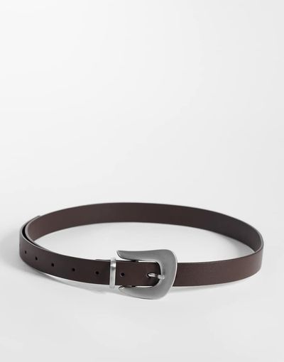 ASOS DESIGN ASOS DESIGN waist and hip belt with abstract buckle in chocolate-Brown