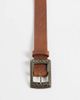 ASOS DESIGN ASOS DESIGN waist and hip belt with antique western in tan-Brown - 4