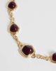 ASOS DESIGN ASOS DESIGN waist and hip brown stone set chain belt in gold - 3