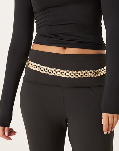 ASOS DESIGN ASOS DESIGN waist and hip chunky chain link belt in gold