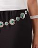 ASOS DESIGN ASOS DESIGN waist and hip green stone set chain belt in silver tone - 2