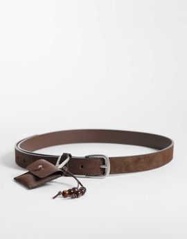 ASOS DESIGN ASOS DESIGN waist and hip jeans belt with pocket detail in chocolate-Brown