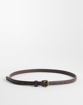 ASOS DESIGN ASOS DESIGN waist and hip skinny jeans belt in chocolate with gold buckle-Brown