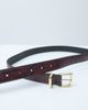 ASOS DESIGN ASOS DESIGN waist and hip square buckle belt in burgundy snake-RED - 4
