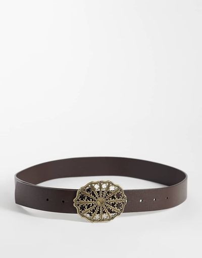 ASOS DESIGN ASOS DESIGN waist and hip vintage buckle belt in brown