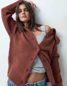 ASOS DESIGN ASOS DESIGN waisted collared cardigan in toffee-Brown