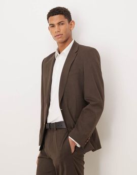 ASOS DESIGN ASOS DESIGN washable wool skinny suit jacket in dark brown