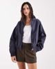 ASOS DESIGN ASOS DESIGN washed cotton bomber jacket in navy - 1