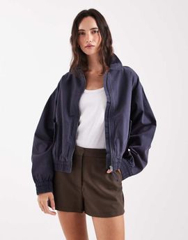 ASOS DESIGN ASOS DESIGN washed cotton bomber jacket in navy