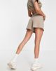 ASOS DESIGN ASOS DESIGN washed runner shorts with raw hem in pebble-Neutral - 2