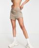 ASOS DESIGN ASOS DESIGN washed runner shorts with raw hem in pebble-Neutral - 4