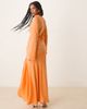 ASOS DESIGN ASOS DESIGN washed satin cowl neck maxi dress with lace details in orange - 3