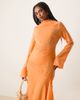ASOS DESIGN ASOS DESIGN washed satin cowl neck maxi dress with lace details in orange - 4