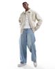 ASOS DESIGN ASOS DESIGN washed twill worker jacket in stone-Neutral - 4