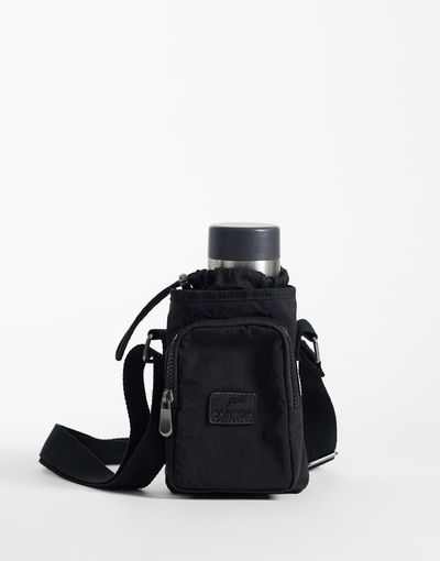 ASOS DESIGN ASOS DESIGN water bottle nylon cross-body bag in black