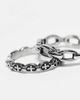 ASOS DESIGN ASOS DESIGN waterproof stainless 2 pack chain and cross ring in burnished silver - 2
