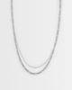 ASOS DESIGN ASOS DESIGN waterproof stainless 2 pack link and figaro chain necklace in silver - 1