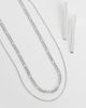 ASOS DESIGN ASOS DESIGN waterproof stainless 2 pack link and figaro chain necklace in silver - 2