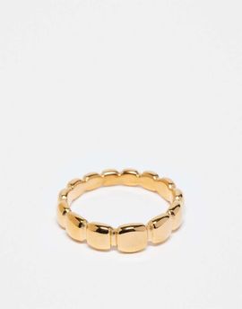 ASOS DESIGN ASOS DESIGN waterproof stainless puff band ring in gold