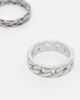 ASOS DESIGN ASOS DESIGN waterproof stainless steel 2 pack chain and plaited band rings in silver - 3