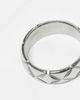ASOS DESIGN ASOS DESIGN waterproof stainless steel 2 pack engraved criss-cross band ring set in silver - 2