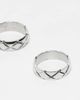 ASOS DESIGN ASOS DESIGN waterproof stainless steel 2 pack engraved criss-cross band ring set in silver - 3