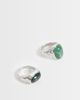 ASOS DESIGN ASOS DESIGN waterproof stainless steel 2 pack faux semi-precious ring in silver - 1