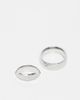 ASOS DESIGN ASOS DESIGN waterproof stainless steel 2 pack groove and faceted band ring set in silver - 1