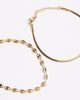 ASOS DESIGN ASOS DESIGN waterproof stainless steel 2 pack marina bracelet in gold - 1