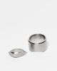 ASOS DESIGN ASOS DESIGN waterproof stainless steel 2 pack mixed band rings in brushed silver - 1
