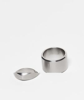 ASOS DESIGN ASOS DESIGN waterproof stainless steel 2 pack mixed band rings in brushed silver