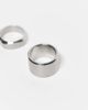 ASOS DESIGN ASOS DESIGN waterproof stainless steel 2 pack mixed band rings in brushed silver - 2