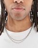 ASOS DESIGN ASOS DESIGN waterproof stainless steel 2 pack mixed fine chain necklace in silver - 1