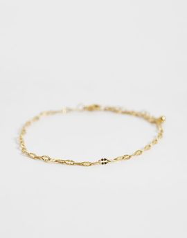 ASOS DESIGN ASOS DESIGN waterproof stainless steel anklet with paper-chain design in gold tone
