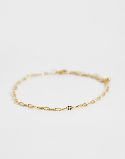 ASOS DESIGN ASOS DESIGN waterproof stainless steel anklet with paper-chain design in gold tone