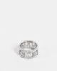 ASOS DESIGN ASOS DESIGN waterproof stainless steel band ring with greek wave cut out design in silver tone - 1