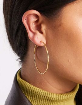 ASOS DESIGN ASOS DESIGN waterproof stainless steel basic hoop earrings in gold tone
