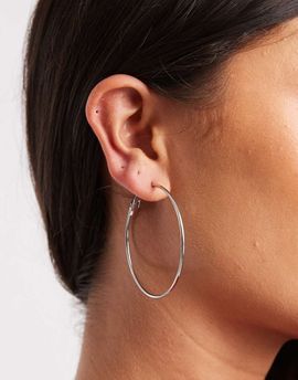 ASOS DESIGN ASOS DESIGN waterproof stainless steel basic hoop earrings in silver tone