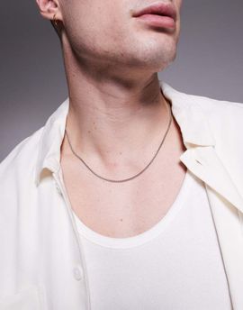 ASOS DESIGN ASOS DESIGN waterproof stainless steel box chain necklace in silver