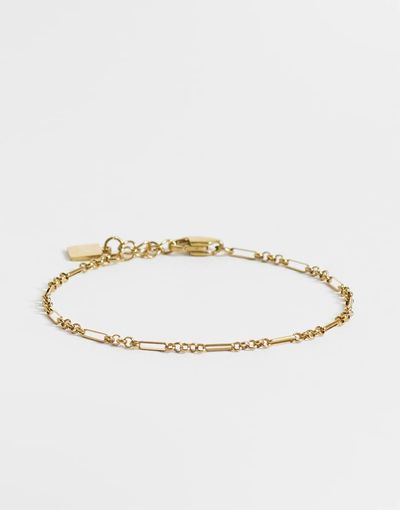 ASOS DESIGN ASOS DESIGN waterproof stainless steel bracelet with dainty chain links in gold tone