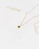 ASOS DESIGN ASOS DESIGN waterproof stainless steel chain necklace with cubic zirconia green stone in gold tone with gift bag - 2