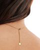 ASOS DESIGN ASOS DESIGN waterproof stainless steel chain necklace with cubic zirconia green stone in gold tone with gift bag - 3