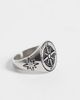 ASOS DESIGN ASOS DESIGN waterproof stainless steel compass signet ring in silver - 1